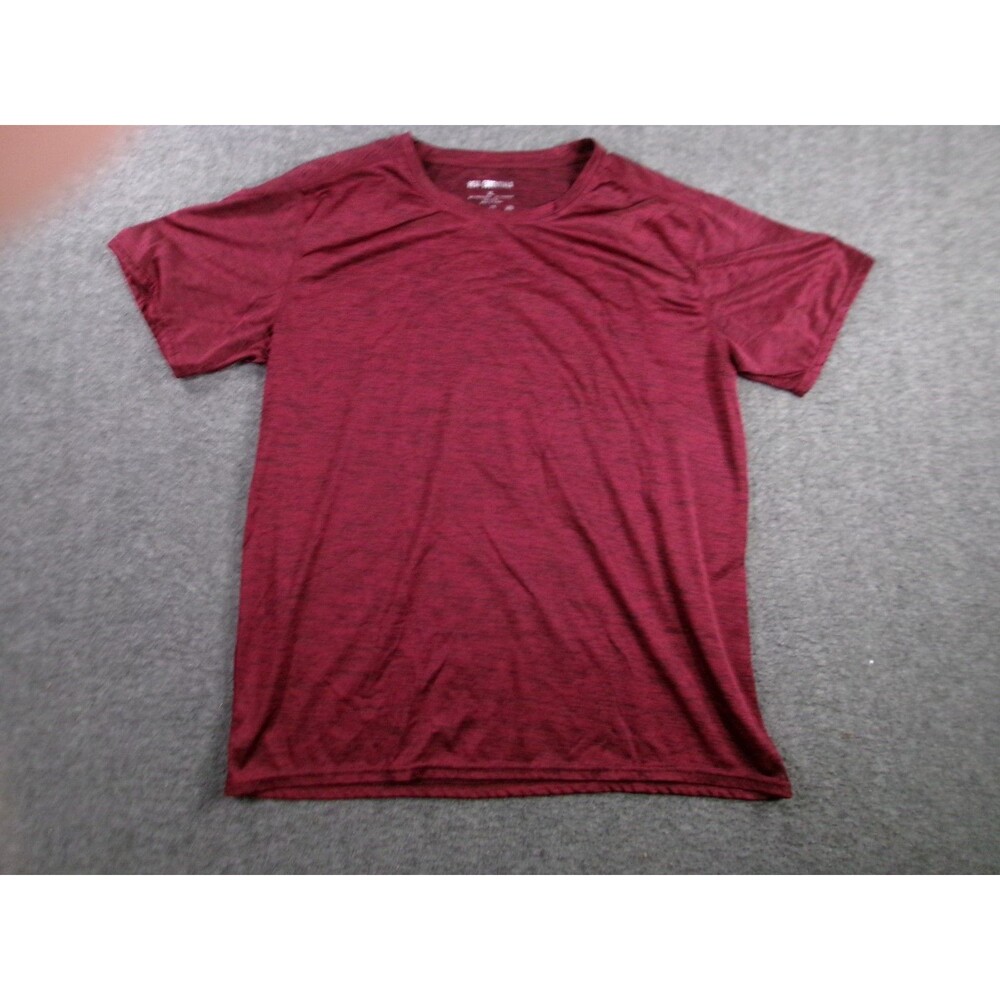Real Essentials Shirt Men Extra Large Red Breathable Workout Causal Short Sleeve